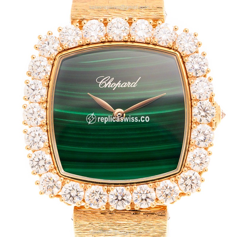 Chopard 10A386-5111 L Heure Du Diamant - Automatic 18kt Rose Gold - Green Dial - Gold Strap